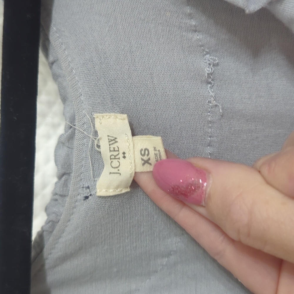 J crew light blue ruffly tank top - Picture 2 of 3
